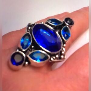 London Blue Topaz Stamped 925 Sterling Silver Ring